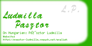 ludmilla pasztor business card